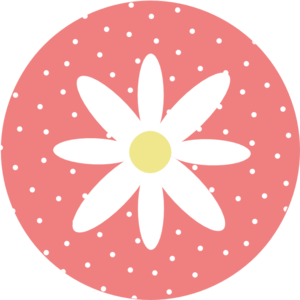 Daisy With Polka Dots Coral Clip Art